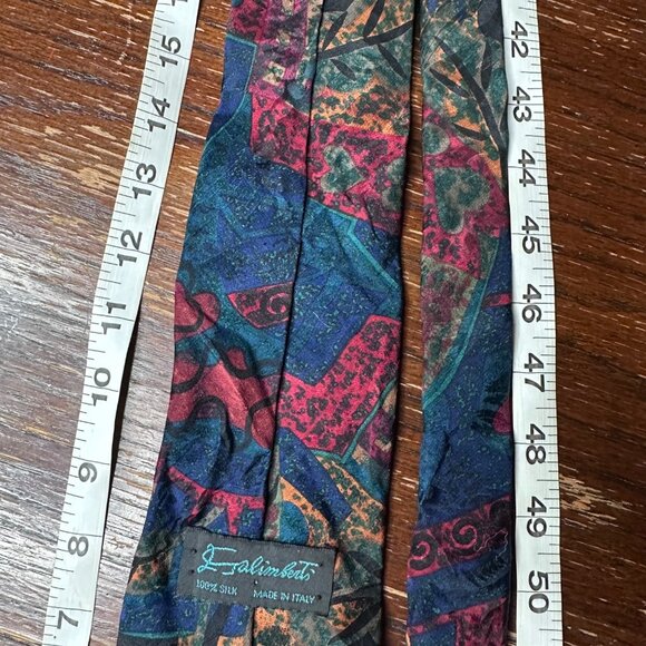 Galimberti 100% Silk Tie Abstract Multicolor Design Made In Italy - Picture 5 of 9
